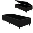 Ver imagem 1 de Base Box Baú Solteiro 88x188x35 Suede com Pistão a Gás - Preto