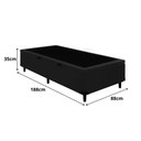 Ver imagem 2 de Base Box Baú Solteiro 88x188x35 Suede com Pistão a Gás - Preto