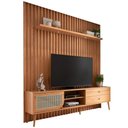 Ver imagem 1 de Rack para Sala com Painel Ripado para Tv 60 Pol Fita Led Ada D03 Freijó - Lyam Decor