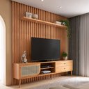 Ver imagem 2 de Rack para Sala com Painel Ripado para Tv 60 Pol Fita Led Ada D03 Freijó - Lyam Decor