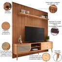 Ver imagem 3 de Rack para Sala com Painel Ripado para Tv 60 Pol Fita Led Ada D03 Freijó - Lyam Decor