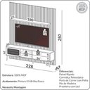 Ver imagem 4 de Rack para Sala com Painel Ripado para Tv 60 Pol Fita Led Ada D03 Freijó - Lyam Decor