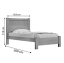 Ver imagem 2 de Cama Solteiro Primícia 100%MDF Ripada Branco - D Doro Móveis