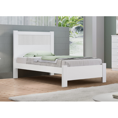 Cama Solteiro Primícia 100%MDF Ripada Branco - D Doro Móveis