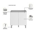 Ver imagem 6 de Cozinha Modulada Evidence 5 Peças com Aéreo de Vidro Reflex e Balcão de 120cm para Pia Poliman Móvei