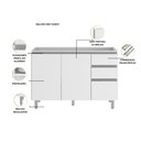 Ver imagem 5 de Cozinha Modulada Evidence 5 Peças com Aéreo de Vidro Reflex e Balcão de 120cm para Pia Poliman Móvei