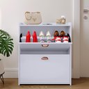 Ver imagem 6 de Sapateira Vertical 12 Pares Calçados Multiuso 2 Portas Basculantes Hall de Entrada Quarto Closet - B