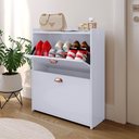 Ver imagem 2 de Sapateira Vertical 12 Pares Calçados Multiuso 2 Portas Basculantes Hall de Entrada Quarto Closet - B