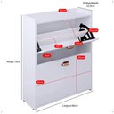 Ver mais imagens de Sapateira Vertical 12 Pares Calçados Multiuso 2 Portas Basculantes Hall de Entrada Quarto Closet - B