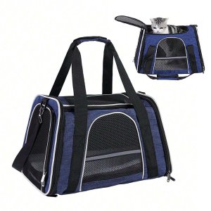 Bolsa Transporte Gato Cachorro Cao Pet Animal de Estimaçao Faixa Refletiva Pequeno Porte Passeio Laz