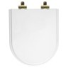 Tampa de Vaso Poliéster com Fechamento Lento Level Branco para Louça Deca com Ferragem Dourada - 1