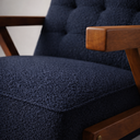 Ver imagem 2 de Kit 2 Poltronas Zara Capitone Tecido Boucle Moderna Decorativa Pés em Madeira Maciça para Sala de Es