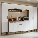 Ver imagem 1 de Armário de Cozinha Completa 285 cm Rustic/Branco Lille Madesa 01
