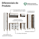 Ver imagem 5 de Armário de Cozinha Completa 285 cm Rustic/Branco Lille Madesa 01