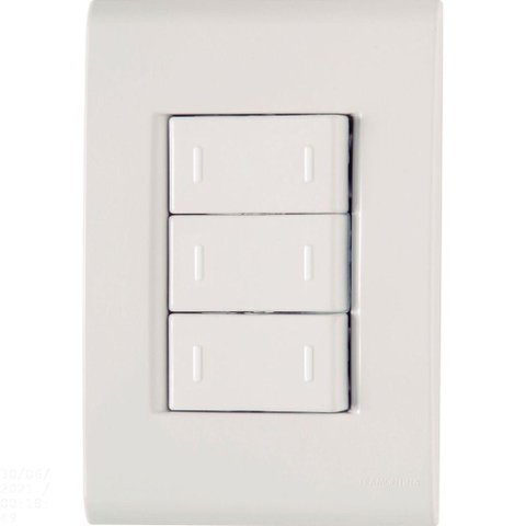 Conjunto 4x2 com 3 Interruptores Paralelos Tramontina Liz 10 a 250 V Branco Tramontina