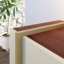 Ver imagem 7 de Balcão Aparador Buffet 4 Portas 160cm Barcelona C05 Nogueira/off/dourado - Mpozenato