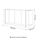 Ver imagem 4 de Balcão Aparador Buffet 4 Portas 160cm Barcelona C05 Nogueira/off/dourado - Mpozenato