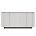 Ver imagem 5 de Balcão Aparador Buffet 4 Portas 160cm Barcelona C05 Nogueira/off/dourado - Mpozenato