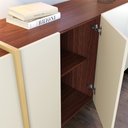 Ver mais imagens de Balcão Aparador Buffet 4 Portas 160cm Barcelona C05 Nogueira/off/dourado - Mpozenato