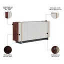 Ver imagem 3 de Balcão Aparador Buffet 4 Portas 160cm Barcelona C05 Nogueira/off/dourado - Mpozenato