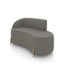 Ver imagem 1 de Sofá 2 Lugares Orgânico 140cm Pé Dourado Morgan Suede Grafite D03 - D'Rossi