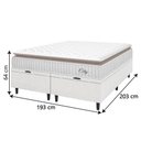Ver imagem 5 de Cama Box Colchão Baú Casal King Molas Ensacadas City Pillow Top 193x203x64cm Linho Branco Bege