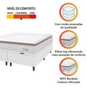 Ver imagem 3 de Cama Box Colchão Baú Casal King Molas Ensacadas City Pillow Top 193x203x64cm Linho Branco Bege