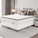 Ver imagem 1 de Cama Box Colchão Baú Casal King Molas Ensacadas City Pillow Top 193x203x64cm Linho Branco Bege