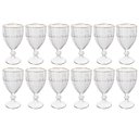 Ver imagem 2 de Kit 12 Taças Cristal 330ml Fio de Ouro Imperial Lyor Avulsa Servir Sucos Água Drinks Mesa Posta