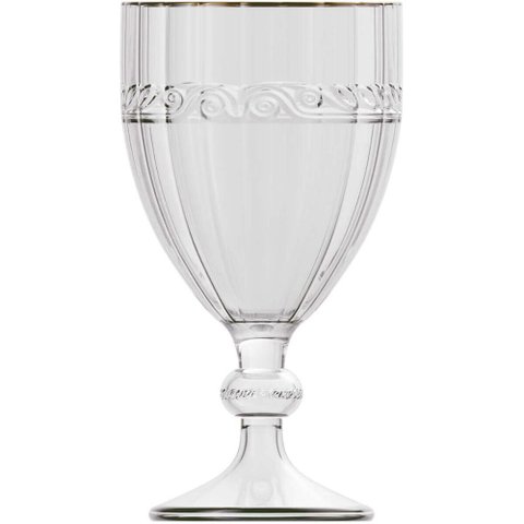 Kit 12 Taças Cristal 330ml Fio de Ouro Imperial Lyor Avulsa Servir Sucos Água Drinks Mesa Posta