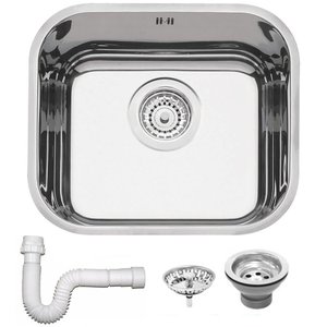 Cuba Tramontina Lavínia 40 Bl Prime em Aço Inox Alto Brilho 40x34 Cm com Escape e Válvula e Sifã