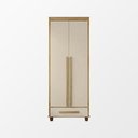 Ver imagem 2 de Guarda Roupa Dubai 2 Portas 1 Gaveta Prateleiras Nichos Organizador Quarto - Cinamomo/off-white