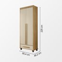 Ver imagem 4 de Guarda Roupa Dubai 2 Portas 1 Gaveta Prateleiras Nichos Organizador Quarto - Cinamomo/off-white