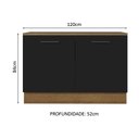 Ver imagem 3 de Balcão de Pia Cozinha 2 Portas (Com Tampo) Rustic/Preto Agata Madesa