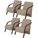 Ver imagem 1 de Kit 4 Poltronas 1 Lugar Vênus Pé Madeira Cappuccino