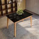 Ver imagem 5 de Mesa de Jantar em Madeira Maciça Kappesberg Canela-Preto Fosco 120cm