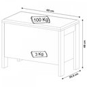 Ver imagem 4 de Puff Baú Multiuso 65x35,5cm com Assento Removível Az1013 Tecno Mobili - Amendoa/branco