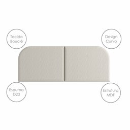 Cabeceira Cama Box Casal 140 Cm Orgânica Tecido Boucle Off White - 4