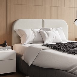 Cabeceira Cama Box Casal 140 Cm Orgânica Tecido Boucle Off White - 1