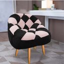 Ver imagem 2 de Kit 02 Poltrona Paloma Escritório Sala Pé Palito Suede Preto e Suede Rosa Bebê - Dominic Decor