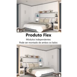 Guarda Roupa Dormitório Modulado Alpes Casal 1,58 m Queen Canto - Roupeiro Luciane M03:Branco - 6