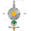 Ver imagem 3 de Regulador Registro de Gás de Cozinha com Monômetro Vazão 2kg/h + Mangueira 80cm com Abraçadeiras | a