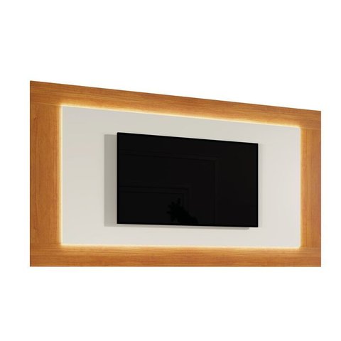 Painel Moderno com Led 1,80m - Atenas-naturale/off White - Mavau Móveis