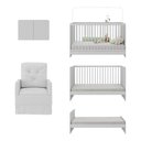 Ver imagem 4 de Berço 3 em 1 com Poltrona Amamentação e Armário Aéreo 2 Portas Multimóveis Mp4147 Branco