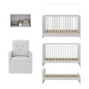 Ver imagem 5 de Berço 3 em 1 com Poltrona Amamentação e Armário Aéreo 2 Portas Multimóveis Mp4147 Branco