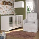 Ver imagem 2 de Berço 3 em 1 com Poltrona Amamentação e Armário Aéreo 2 Portas Multimóveis Mp4147 Branco