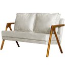 Ver imagem 3 de Kit 1 Poltrona Mona Luxo + Namoradeira Mona Luxo Recepção - Suede Bege