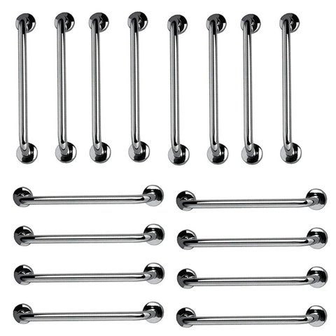Barra de Apoio 60cm Inox Kit 18 Unidades Idoso Gestante Banheiro Box Acessibilidade Deficiente Segur