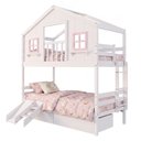 Ver imagem 2 de Beliche Infantil Casinha Dos Sonhos com Varanda 02 Gavetas Kit Escada/ Escorregador Madeira Maciça
