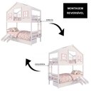 Ver imagem 5 de Beliche Infantil Casinha Dos Sonhos com Varanda 02 Gavetas Kit Escada/ Escorregador Madeira Maciça